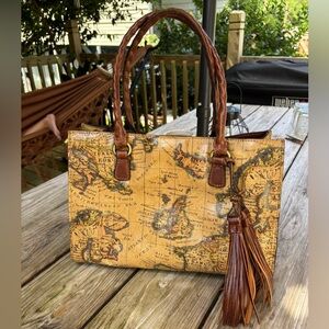 Patricia Nash Maps Leather Bag